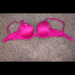 VS Hot Pink Push Up Bra Size 32D. Good condition. Some free home